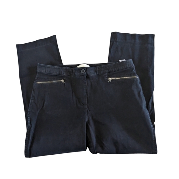 FINAL DAYS $5 Talbots Curvy Black Pants with Zipper Details Size 14P - Picture 2 of 10